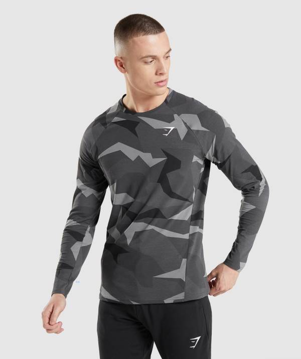 Panske Mikiny Gymshark Critical Long Sleeve Čierne | HS7809314